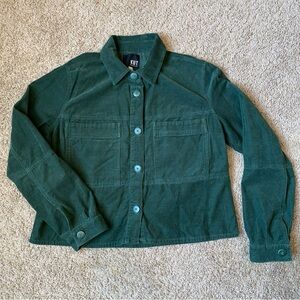 Kut from the Kloth Zinnia Corduroy shirt Green Size Large Lightweight Button Up